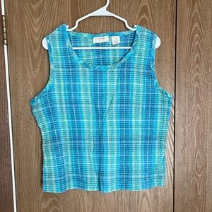 Blue Striped Sleeveless Top